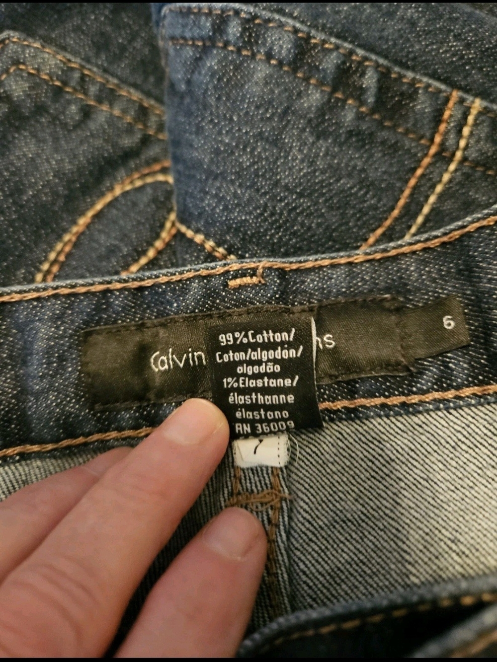 Calvin Klein Dark Indigo Flared Jeans Size 6 - Picture 4 of 8